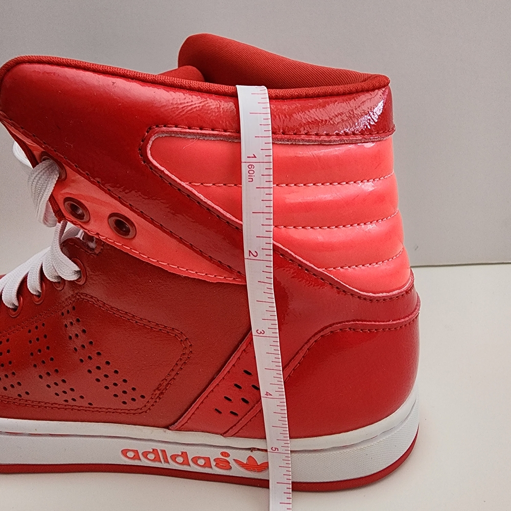 Adidas Bold Red High-Tops with White Accents - Picture 8 of 10